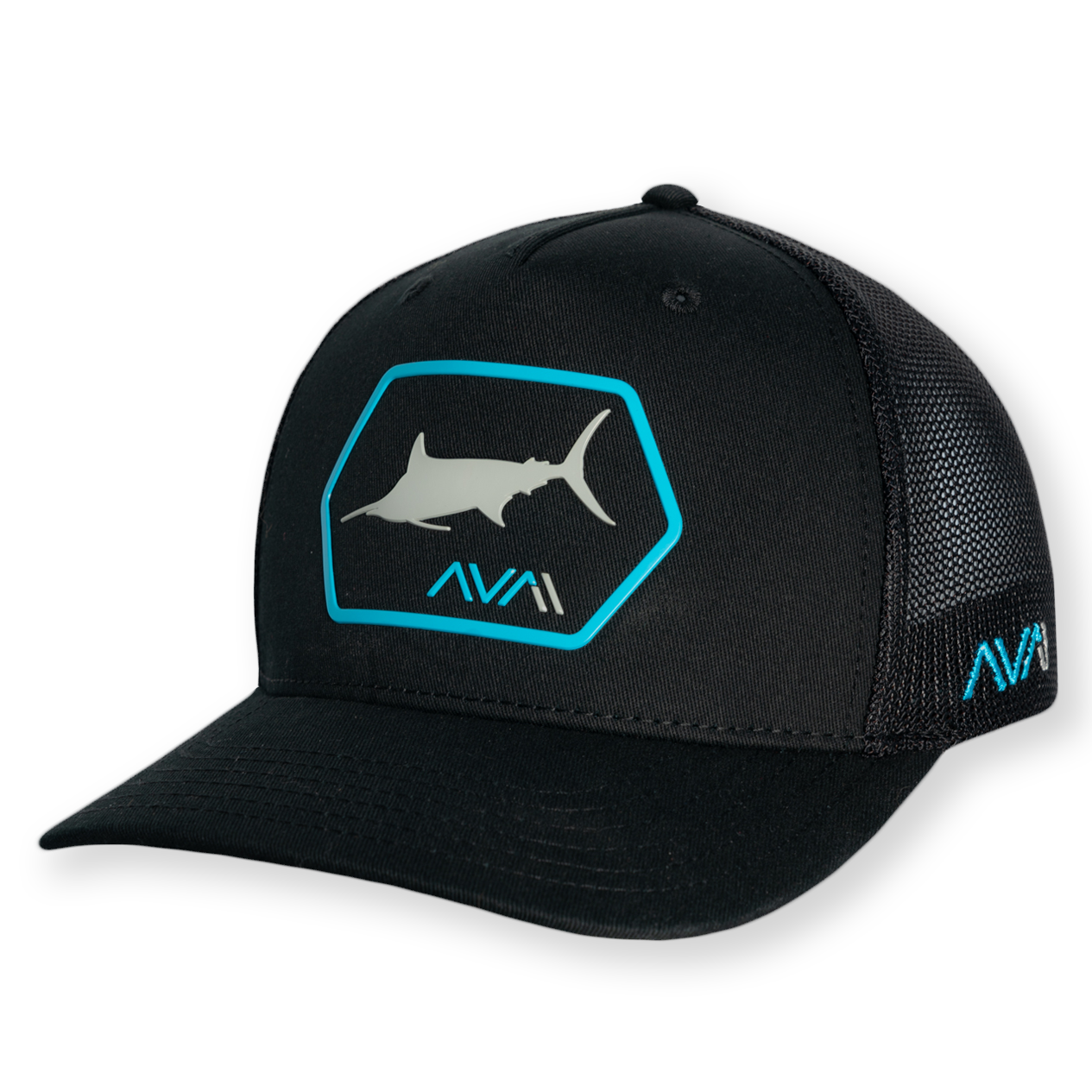 Marlin - Trucker Style Snap Back Hat Black